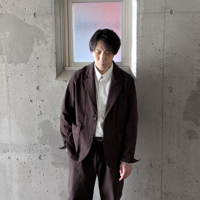 CURLY / CURLY& Co. (カーリー) 251-230411 [ KNIT DENIM TAILORED JACKET ] ニットデニム ストレッチインレイ テーラードジャケット (CHOCO)