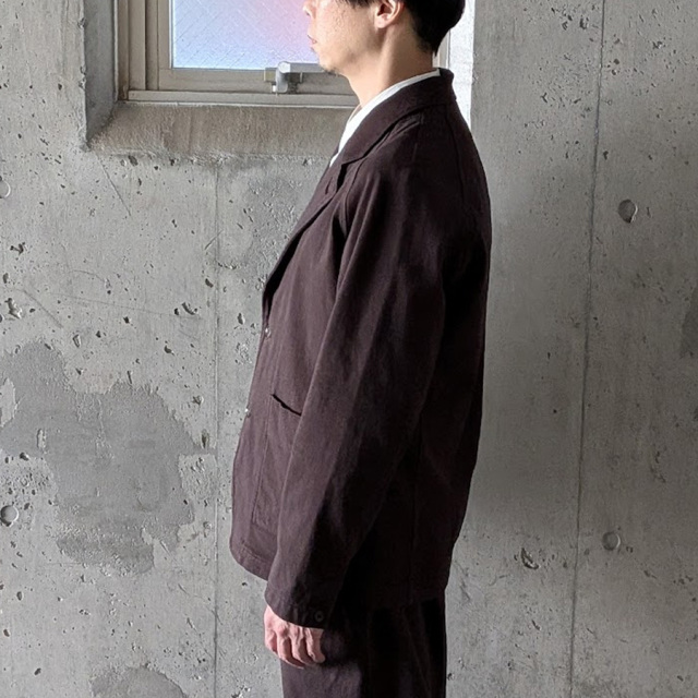 CURLY / CURLY& Co. (カーリー) 251-230411 [ KNIT DENIM TAILORED JACKET ] ニットデニム ストレッチインレイ テーラードジャケット (CHOCO)