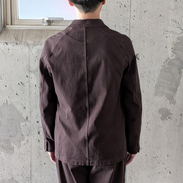 CURLY / CURLY& Co. (カーリー) 251-230411 [ KNIT DENIM TAILORED JACKET ] ニットデニム ストレッチインレイ テーラードジャケット (CHOCO)