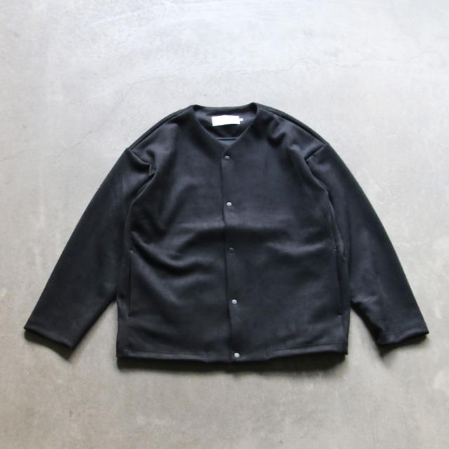 CURLY / CURLY&Co. (カーリー) 253-231012 [ KNIT SUEDE SNAP BUTTON CARDIE ] ダンボールスエード ニット スナップ カーディガン (MOCHA) (BLACK)