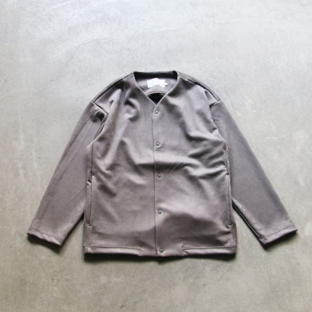 CURLY / CURLY&Co. (カーリー) 253-231012 [ KNIT SUEDE SNAP BUTTON CARDIE ] ダンボールスエード ニット スナップ カーディガン (MOCHA) (BLACK)