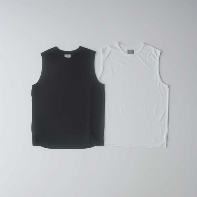 CURLY / CURLY& Co. (カーリー) 252-000423 [ MOIST BRIGHT SLEEVELESS TEE ] モイストブライト スリーブレス Tシャツ  (WHITE)  (BLACK)