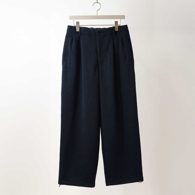 CURLY / CURLY& Co. (カーリー) 253-761024 [ MOLLE YARN TWILL KNIT WIDE PANTS ] クォーターゲージニット ワイドパンツ  (IVORY)(BORDEAUX)(NAVY)