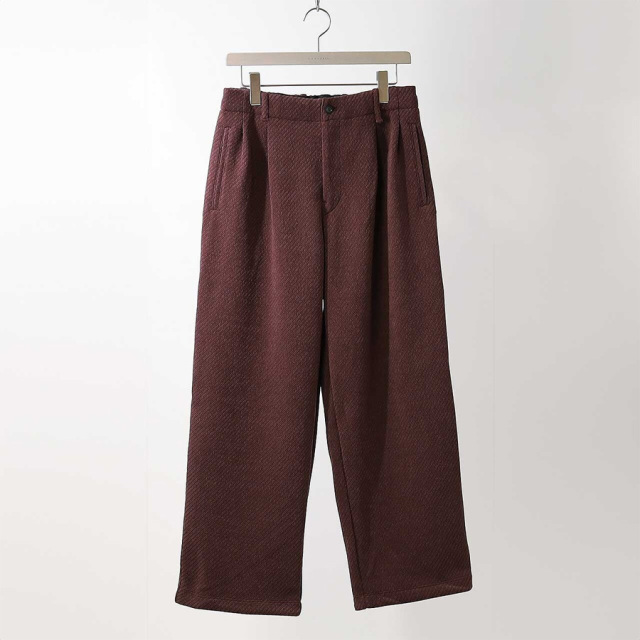 CURLY / CURLY& Co. (カーリー) 253-761024 [ MOLLE YARN TWILL KNIT WIDE PANTS ] クォーターゲージニット ワイドパンツ  (IVORY)(BORDEAUX)(NAVY)