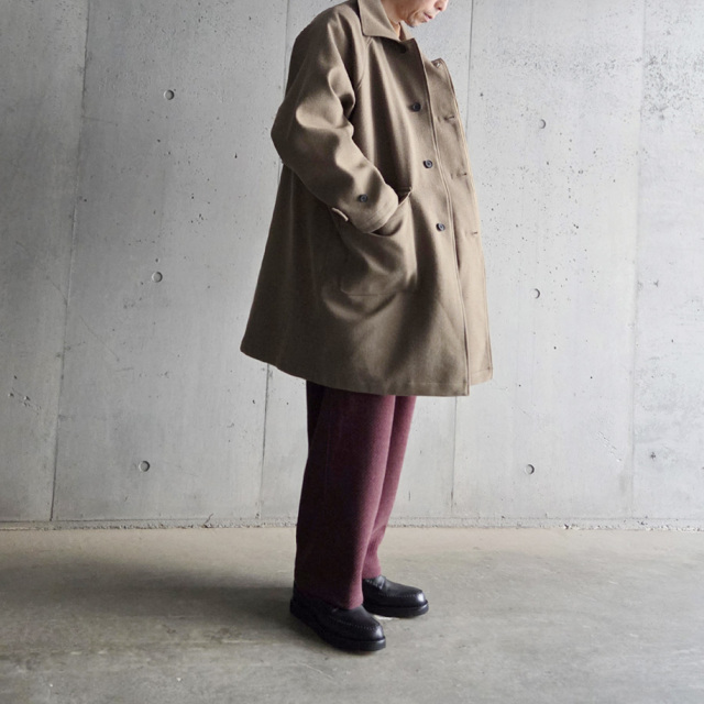 CURLY / CURLY& Co. (カーリー) 253-761024 [ MOLLE YARN TWILL KNIT WIDE PANTS ] クォーターゲージニット ワイドパンツ  (IVORY)(BORDEAUX)(NAVY)