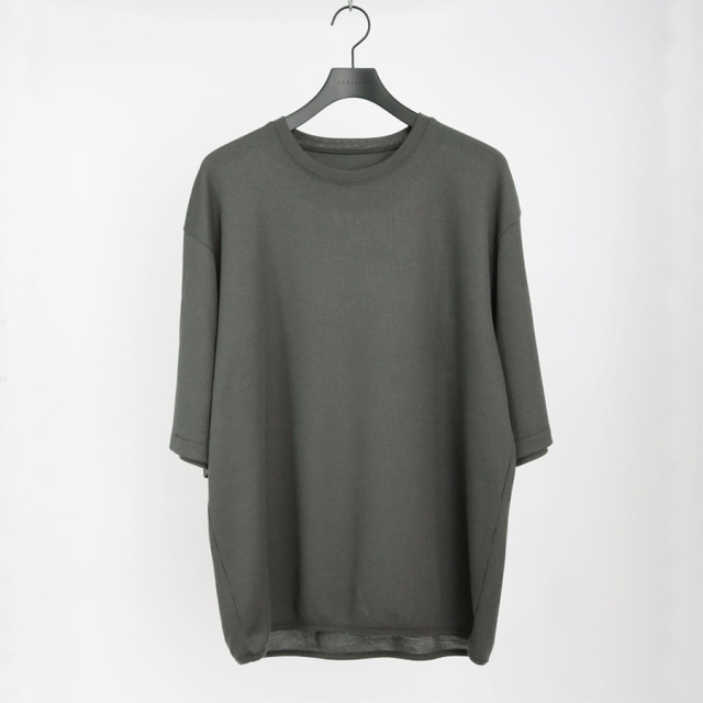 CURLY / CURLY& Co. (カーリー) 251-K1101 [ PRIME WOOL WAFFLE TEE ] ウールワッフル Tシャツ (OLIVE GRAY)　(BLACK)