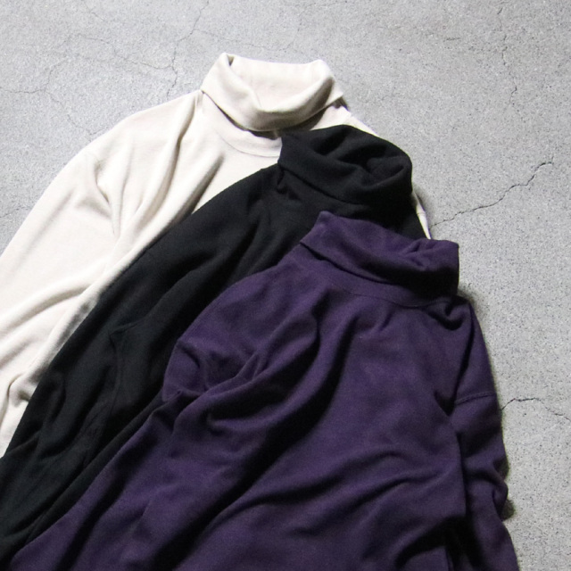 CURLY / CURLY& Co. (カーリー) 253-131113 [ PREMIEREWARM L/S TEE (turtle-neck) ] プレミアウォームジャージー ロングスリーブ Tシャツ (タートルネック) (SAND) (DARK PURPLE) (BLACK)