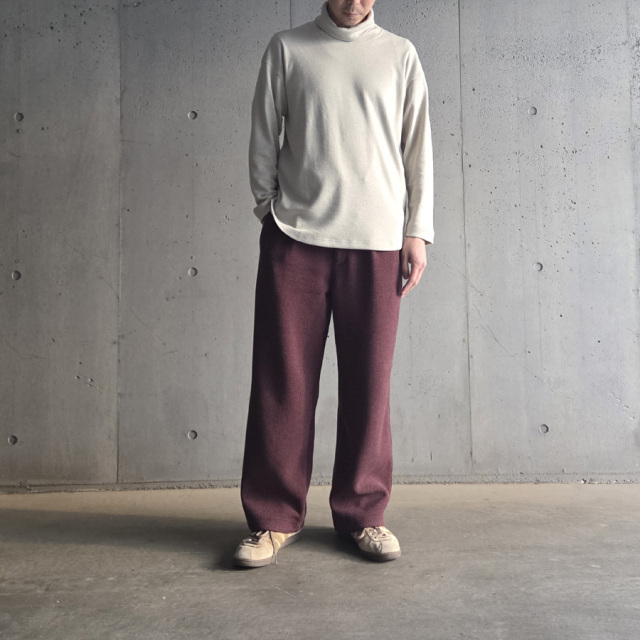 CURLY / CURLY& Co. (カーリー) 243-131015 [ PREMIEREWARM L/S TEE (turtle-neck) ] プレミアウォームジャージー ロングスリーブ Tシャツ (タートルネック) (IVORY) (NAVY) (BLACK)