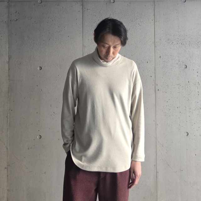 CURLY / CURLY& Co. (カーリー) 243-131015 [ PREMIEREWARM L/S TEE (turtle-neck) ] プレミアウォームジャージー ロングスリーブ Tシャツ (タートルネック) (IVORY) (NAVY) (BLACK)