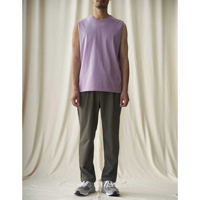 CURLY / CURLY& Co. (カーリー) 252-000424 [ RELAXED COTTON SLEEVELESS TEE ] リラックスド コットン スリーブレス Tシャツ (LAVENDER)