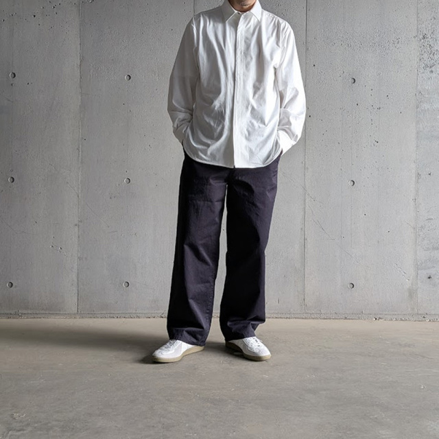 CURLY / CURLY& Co. (カーリー) 261-230222 [ REGULAR COLLAR SHIRT ] レギュラーカラーシャツ (WHITE) (BLUE)