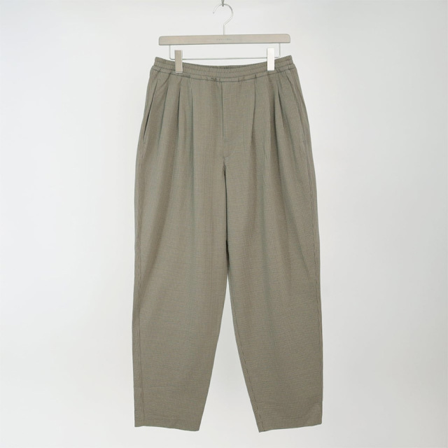 CURLY / CURLY& Co. (カーリー) 251-760414 [ SEERSUCKER 3 TUCK PANTS ] シアサッカージャージー シアサッカー3タックパンツ (KHAKI) (BLACK)