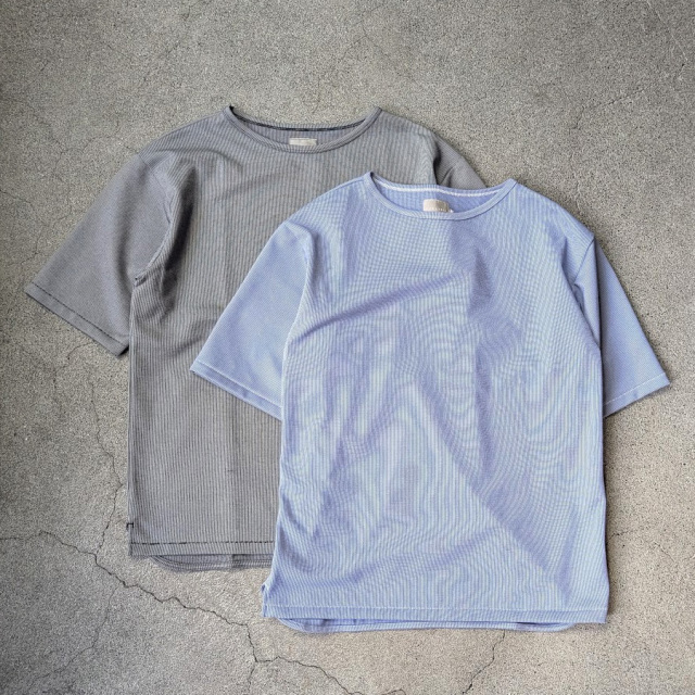 CURLY / CURLY& Co. (カーリー) 261-110414 [ STRIPE SURFKNIT BOAT-NECK TEE ] ストライプサーフニット ボートネックtシャツ (BLUE) (BLACK)