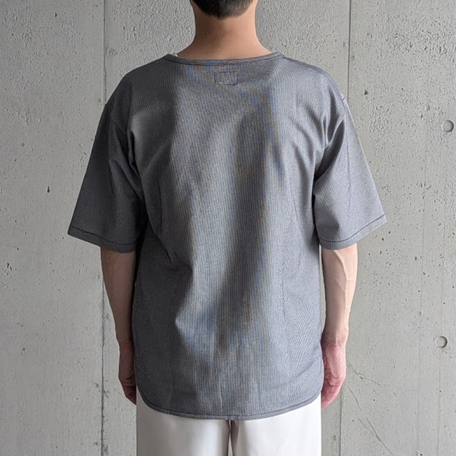CURLY / CURLY& Co. (カーリー) 261-110414 [ STRIPE SURFKNIT BOAT-NECK TEE ] ストライプサーフニット ボートネックtシャツ (BLUE) (BLACK)