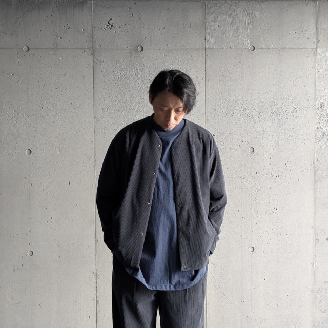 CURLY / CURLY& Co. (カーリー) 263-230922 [ TRICOT CORDUROY SNAP BUTTON CARDIE ] トリコットコーデュロイスナップボタンカーディー (BLACK) (CADET BLUE)