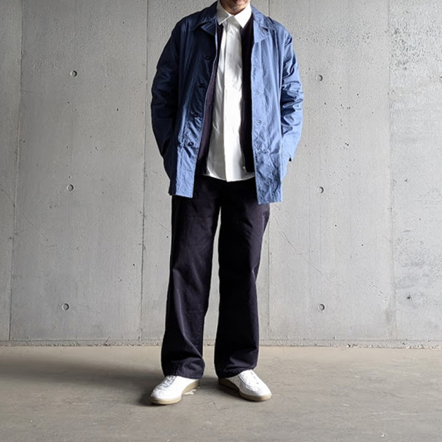 DEAD STOCK MILITARY (デッドストック ミリタリー) ITALIAN ARMY HOSPITAL WORK JACKET / イタリア軍 ホスピタル ワークジャケット / ミリタリーウエア　コーディネート / 40代ファッションベーシック / 50代ファッションベーシック