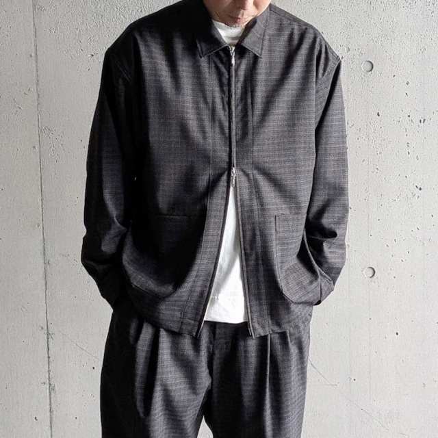 EEL PRODUCTS (イール プロダクツ) E-26100  [PIANO JACKET/ピアノジャケット] サマーウール ブルゾン (BROWN/BLACK)