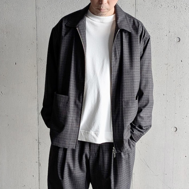 EEL PRODUCTS (イール プロダクツ) E-26100  [PIANO JACKET/ピアノジャケット] サマーウール ブルゾン (BROWN/BLACK)