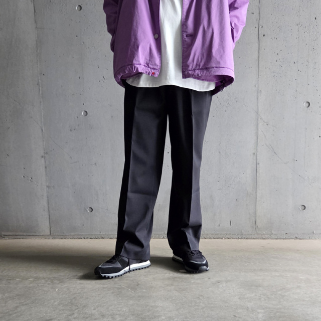 FANTASTICDAYS （ファンタスティックデイズ） [ 2P WIDE-M ] ポリエステルウールツイル ワイド2プリーツ ワイド スラックス (BLACK)