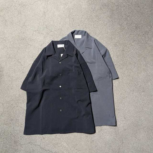 FLISTFIA(フリストフィア) OS03016 [ Open Collar Short Sleeve Shirts ] オープンカラーS/S シャツ (ModernNavy) (GreyishBlue) 