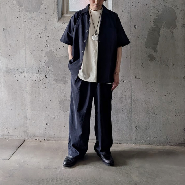 FLISTFIA(フリストフィア) OS03016 [ Open Collar Short Sleeve Shirts ] オープンカラーS/S シャツ (ModernNavy) (GreyishBlue) 