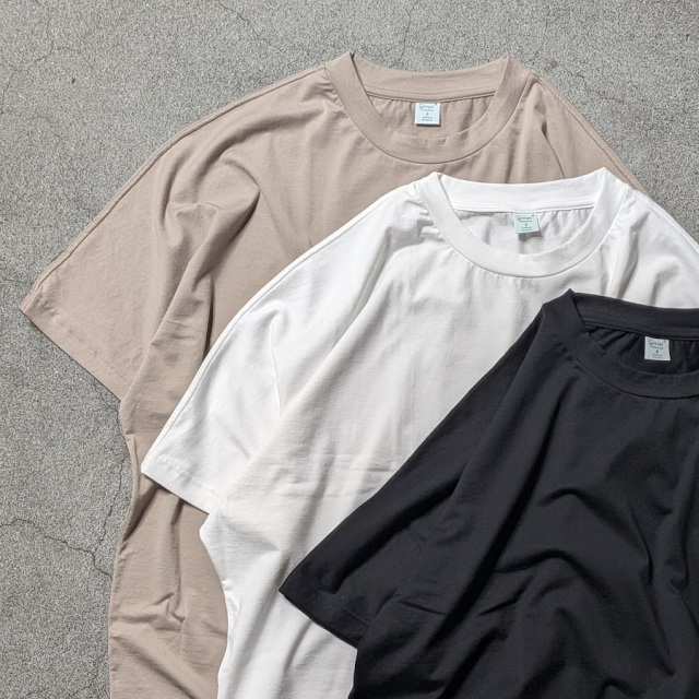 GICIPI ( ジチピ ) 2606P / MERLUZZO（メルルッーツ）/ クルーネック リラックスフィット ドルマンスリーブTシャツ (Bianco/WHITE) (Nero/BLACK)(Pergamena/GREIGE)