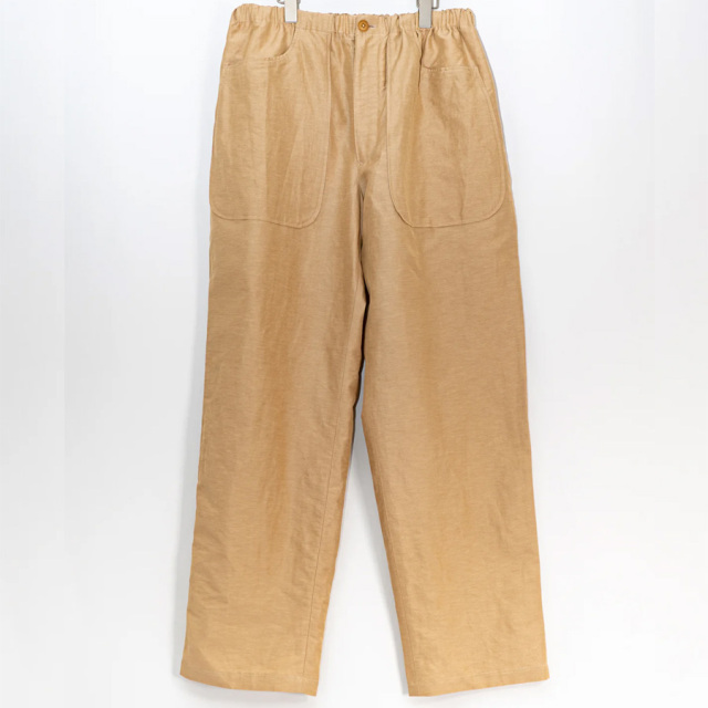 Jipijapa (ヒピハパ) Pactch pocket easy-pants (パッチポケットイージーパンツ (キュプラリネンコットン)) (NAVY) (BEIGE) 
