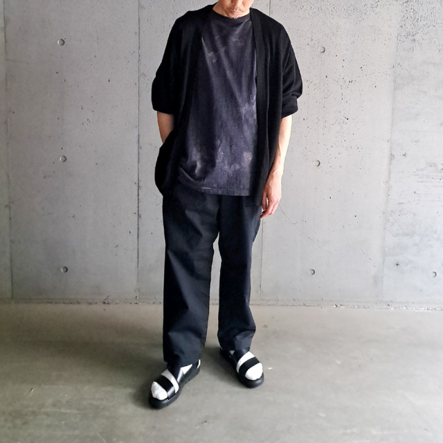 KLASICA (クラシカ) [HAZE] LOOSE FIT HAND DYED TEE / KYOTO SOME IPPEI HAND CRAFT DYE / クルーネック　ハンドクラフトダイ S/S Tシャツ (DARK RED) (FADE GREIGE)