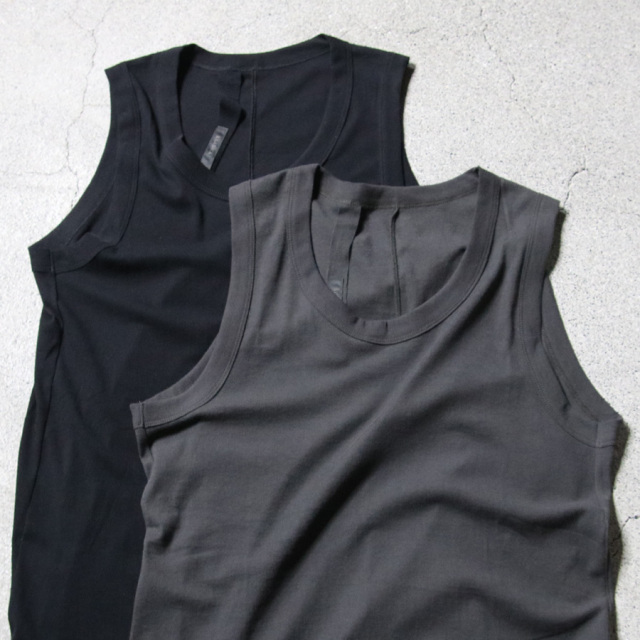 KLASICA (クラシカ) [SUD]  / 60/1 HIGH TWISETED DRY COTTON FRAISE / STANDARD TANK TOP (CHARCOAL) (BLACK)
/ スタンダードタンクトップ