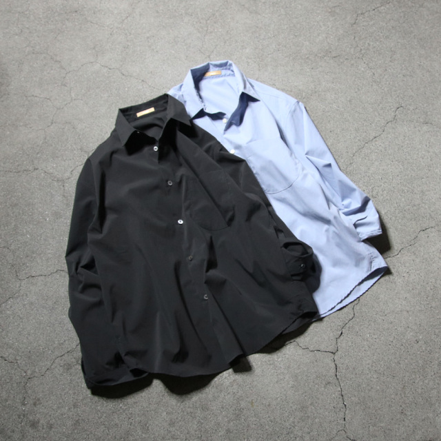 LAMOND (ラモンド) LM-S-077-CT [Cotton Creased Shirts Jacket] コットニー クリーズド シャツジャケット (AQUA BLUE) (MOSS CHARCOAL)  