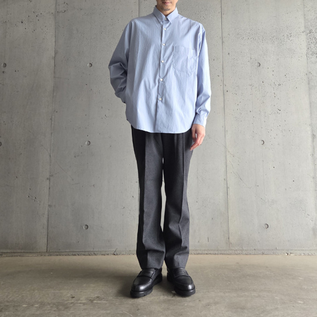 LAMOND (ラモンド) LM-S-077-CT [Cotton Creased Shirts Jacket] コットニー クリーズド シャツジャケット (AQUA BLUE) (MOSS CHARCOAL)  