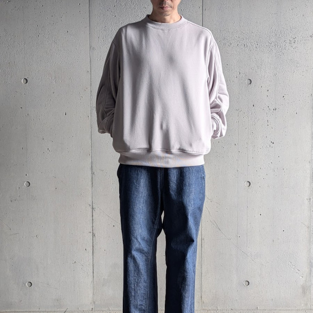 LAMOND (ラモンド) LM-C-214 [ STITCH WORK LIGHT SWEAT ] ステッチワーク ライトスウェット (ASH GRAY) (BLACK)