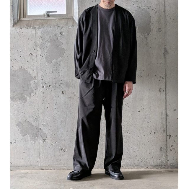 LM-P-140-TH [Twill Twist Wide Pants] ツイルツイストワイドイージーパンツ (BLACK)