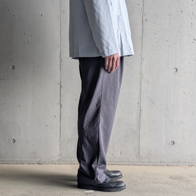 LAMOND (ラモンド) [LM-P-101-UM] LAMOND - NEW SEMI WIDE SHARI PANTS  /シャリパンツ (CHAMBRAY BLACK) (ASH GRAY)