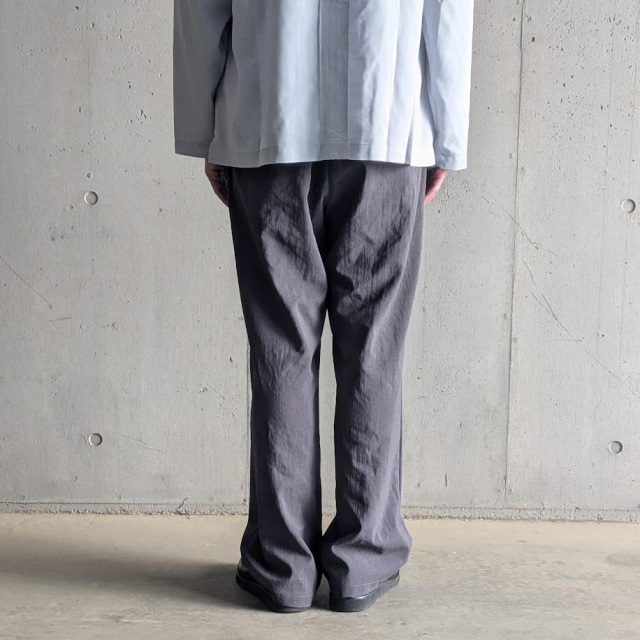 LAMOND (ラモンド) [LM-P-101-UM] LAMOND - NEW SEMI WIDE SHARI PANTS  /シャリパンツ (CHAMBRAY BLACK) (ASH GRAY)