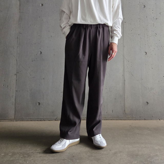 LAMOND (ラモンド) LM-P-130-TW [Twill Twist Center Seam Pants] ツイル ツイスト センターシーム イージーパンツ (BLACK) (DARK BROWN)