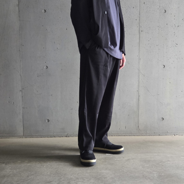 LAMOND (ラモンド) LM-P-130-TW [Twill Twist Center Seam Pants] ツイル ツイスト センターシーム イージーパンツ (BLACK) (DARK BROWN)