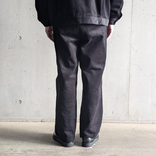 LM-P-137-CDY [Corduroy Standard Wide Pants] コーデュロイスタンダードワイドイージーパンツ (BLACK) (DARK MOSS)