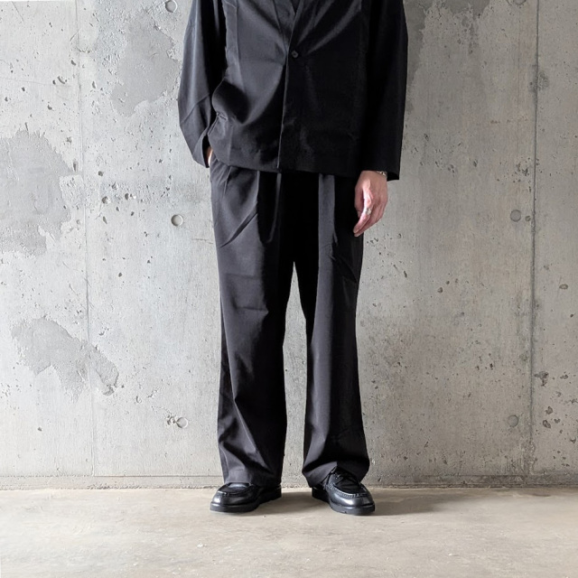 LM-P-140-TH [Twill Twist Wide Pants] ツイルツイストワイドイージーパンツ (BLACK)