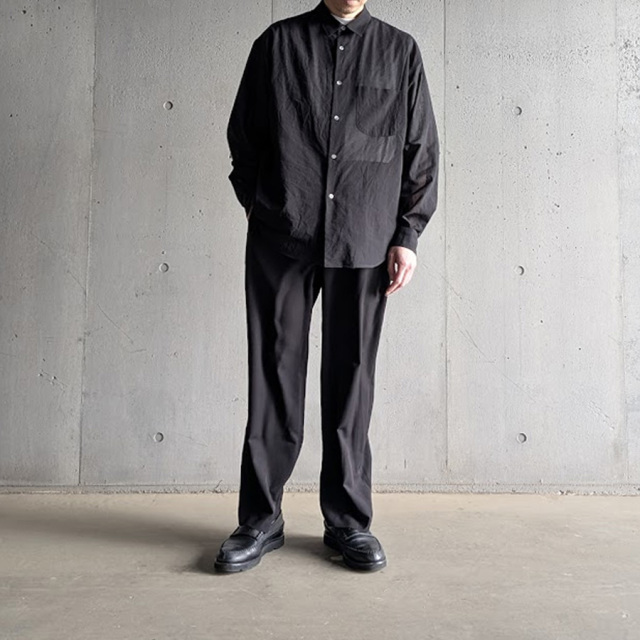 LAMOND (ラモンド) LM-S-077-VO [ Voile lawn Shirts ] ボイルローン シャツ ジャケット (BLACK)