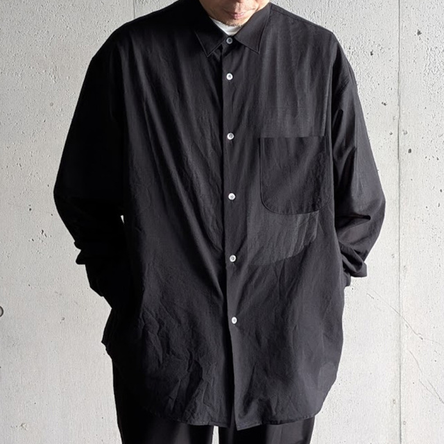 LAMOND (ラモンド) LM-S-077-VO [ Voile lawn Shirts ] ボイルローン シャツ ジャケット (BLACK)