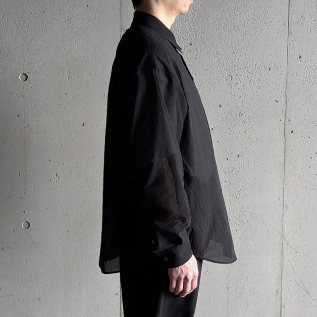 LAMOND (ラモンド) LM-S-077-VO [ Voile lawn Shirts ] ボイルローン シャツ ジャケット (BLACK)