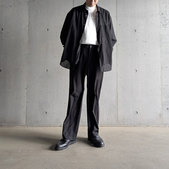 LAMOND (ラモンド) LM-S-077-VO [ Voile lawn Shirts ] ボイルローン シャツ ジャケット (BLACK)