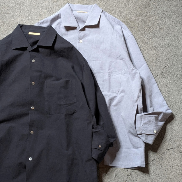 LAMOND (ラモンド) LM-S-097-LI [ COTTON/LINEN WASHER JACKET ] コットン/リネン ワッシャー シャツ ジャケット (SUMIKURO) (SAX GRAY)