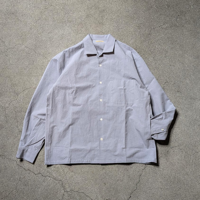 LAMOND (ラモンド) LM-S-097-LI [ COTTON/LINEN WASHER JACKET ] コットン/リネン ワッシャー シャツ ジャケット (SUMIKURO) (SAX GRAY)