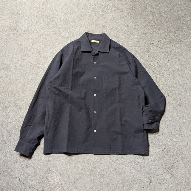 LAMOND (ラモンド) LM-S-097-LI [ COTTON/LINEN WASHER JACKET ] コットン/リネン ワッシャー シャツ ジャケット (SUMIKURO) (SAX GRAY)