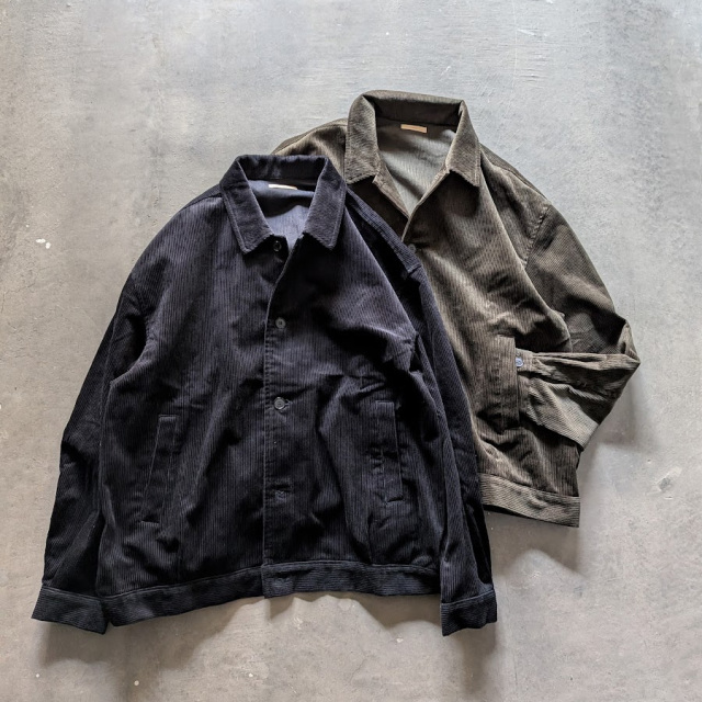 LAMOND (ラモンド) LM-S-109-CDY [Corduroy Short Blouson] コーデュロイショートブルゾン (BLACK) (DARK MOSS)