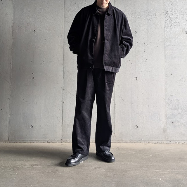 LAMOND (ラモンド) LM-S-109-CDY [Corduroy Short Blouson] コーデュロイショートブルゾン (BLACK) (DARK MOSS)