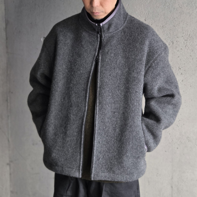 LAMOND (ラモンド) LM-O-130 [ PURE SUPER 100s LAMBS WOOL FLEECE BLOUSON ] ピュアスーパー100 ラムズウール ブルゾン (CHARCOAL)