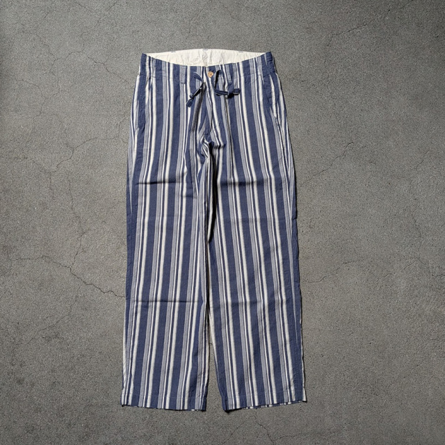 MASTER & CO（マスターアンドコー） [ STRIPED COTTON LONG TOROUSERS / DRAWSTRING ] ストライプドコットンロングトラウザー/ドローストリング (NAVY STRIPE) (YELLOW STRIPE)